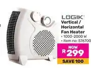 Game Logik Vertical/Horizontal Fan Heater offer