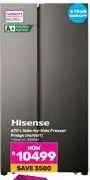 Game Hisense 670L Side By Side Freezer/Fridge H670SIT offer
