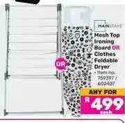 Game Mainstays Mesh Top Ironing Board Or Clothes Foldable Dryer-Each offer