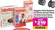 Game Huggies Gold Nappies Or Pants Jumbo Pack Or Extra Care Value Pack Assorted Sizes-Each offer