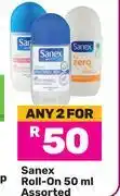 Game Sanex Roll On Assorted-For 2 x 50ml offer