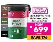 Game Simple Choice Roof & Pave Paint Assorted-20Ltr Each offer