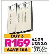 Game Hikvision 64GB USB 2.0-For 3 offer