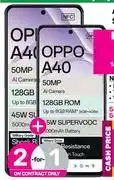 Game 2 x Oppo A40 Smartphone-On 1.4GB Red Core Top Up & Promo 1GB Data offer