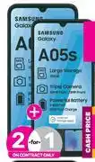 Game 2 x Samsung Galaxy A05a 128GB Smartphone-Red Flexi 160 & Promo 1GB Data offer