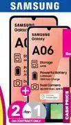 Game 2 x Samsung Galaxy A06 Smartphone-On Red Flexi 160 + Promo 1GB Data offer