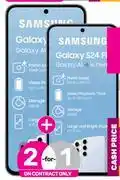 Game 2 x Samsung Galaxy S24 FE Smartphone-On 1.4GB Red Core & Promo 1GB Data offer