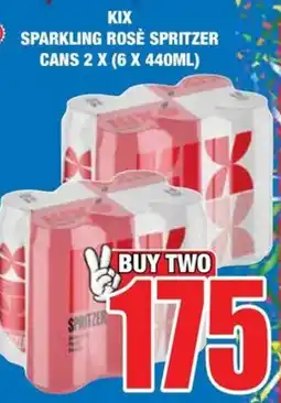 Boxer Liquors Kix sparkling rosè spritzer cans offer