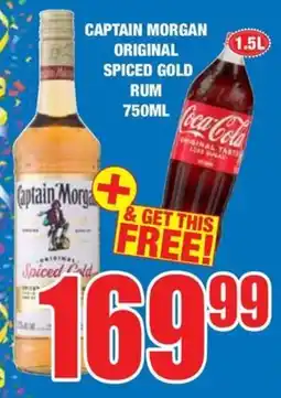 Boxer Liquors Captain morgan original spiced gold rum offer