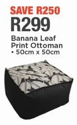 House & Home Banana Leaf Print Ottoman offer