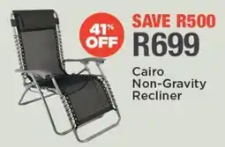 House & Home Cairo Non-Gravity Recliner offer
