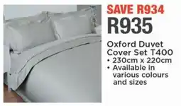 House & Home Oxford Duvet Cover Set T400 offer