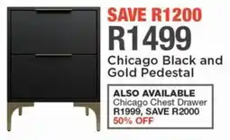 House & Home Chicago Black and Gold Pedestal offer