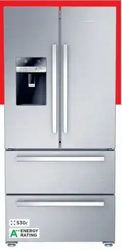 House & Home GRUNDIG Inox-Finish French-Door Water-on-Tap Bottom-Freezer Fridge with Ice Dispenser offer