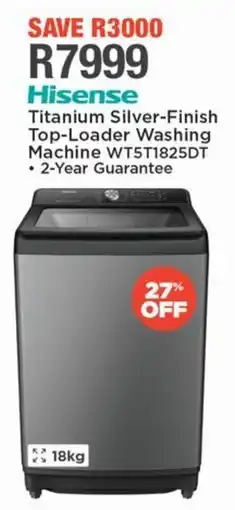 House & Home Hisense Titanium Silver-Finish Top-Loader Washing Machine offer