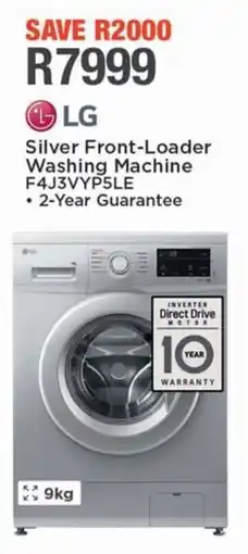 House & Home LG Silver Front-Loader Washing Machine offer