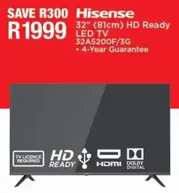 House & Home Hisense 32" 81cm HD Ready LED TV offer