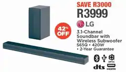 House & Home LG 3.1-Channel Soundbar with Wireless Subwoofer offer