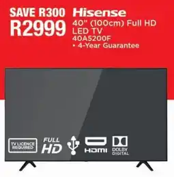 House & Home Hisense 40" 100cm Full HD LED TV offer