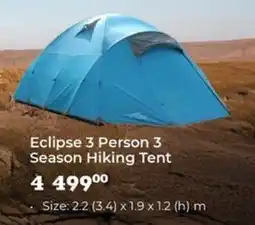 Outdoor Warehouse First Ascent Eclipse 3 Person 3 Season Hiking Tent offer