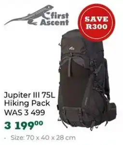 Outdoor Warehouse First Ascent Jupiter III Hiking Pack offer