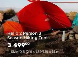 Outdoor Warehouse First Ascent Helio 2 Person 3 Season Hiking Tent offer