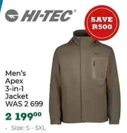 Outdoor Warehouse HI-TEC Men's Apex 3-in-1 Jacket offer