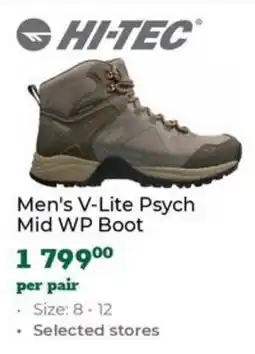 Outdoor Warehouse HI-TEC Men's V-Lite Psych Mid WP Boot offer