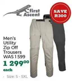 Outdoor Warehouse First Ascent Men's Utility Zip Off Trousers offer