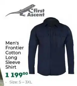 Outdoor Warehouse First Ascent Men's Frontier Cotton Long Sleeve Shirt offer