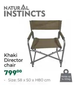 Outdoor Warehouse Natural Instincts Khaki Director chair offer