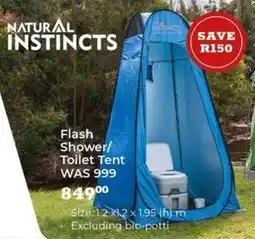 Outdoor Warehouse Natural Instincts Flash Shower/ Toilet Tent offer