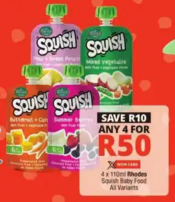 Checkers Rhodes Squish Baby Food All Variants offer
