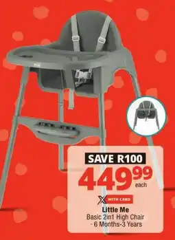 Checkers Little Me Basic 2in1 High Chair offer