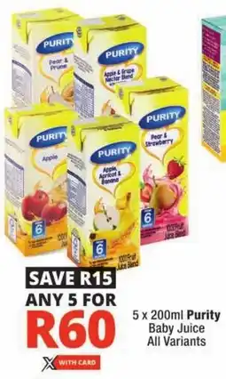Checkers Purity Baby Juice All Variants offer