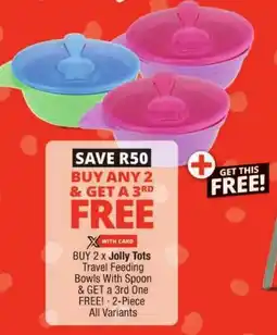 Checkers Jolly Tots Travel Feeding Bowls With Spoon offer