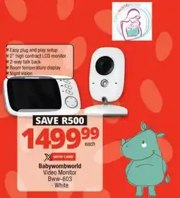Checkers Babywombworld Video Monitor Bww offer