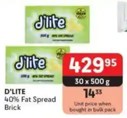 Makro D'LITE 40% Fat Spread Brick offer