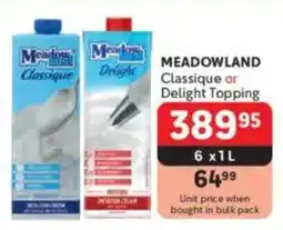 Makro MEADOWLAND Classique or Delight Topping offer