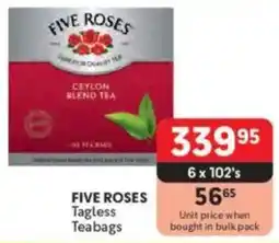 Makro FIVE ROSES Tagless Teabags offer