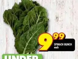 Shoprite Spinach bunch offer
