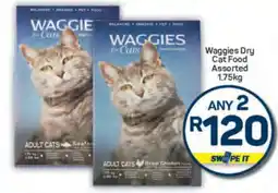 Pick n Pay Waggies Dry Cat Food Assorted 1.75kg offer