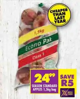 Shoprite SEASON STANDARD APPLES 1,5kg bag offer