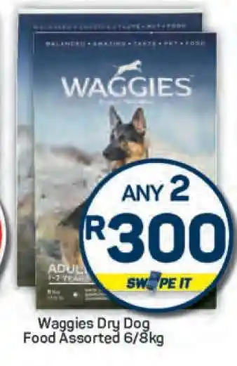 Pick n Pay Waggies Dry Dog Food Assorted 6/8kg offer