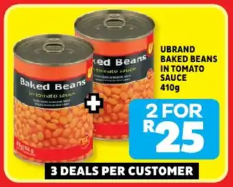 Usave Ubrand baked beans in tomato sauce offer