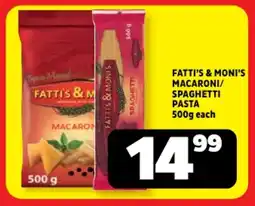 Usave Fatti's & moni's macaroni/ spaghetti pasta offer