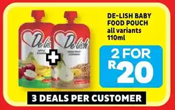 Usave De-lish baby food pouch all variants offer