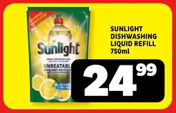 Usave Sunlight dishwashing liquid refill offer