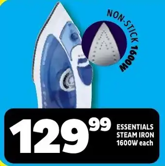 Usave Essentials steam iron 1600w offer