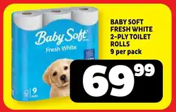 Usave Baby soft fresh white 2-ply toilet rolls offer